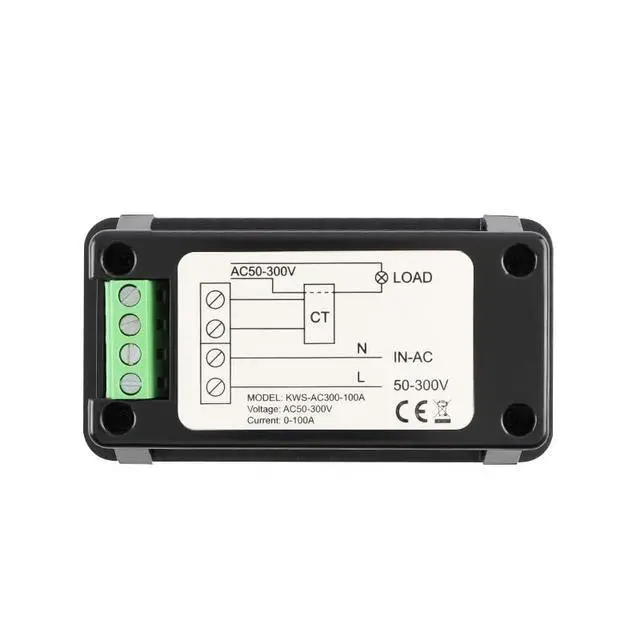 Alt view image 2 of 5 - AC Voltage Current Meter, Closed Transformer Voltage Monitor Tester 0-100A AC50-300V Voltage Current Power Electric Energy Electrical Multi Tester LCD Digital Display KWH Reader