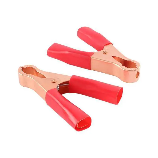 Alt view image 3 of 5 - 10PCS 50A Plated Copper Alligator Clips Electrical, 22mm Red Metal Insulated Crocodile Gator Clips Battery Test Clamps for Car