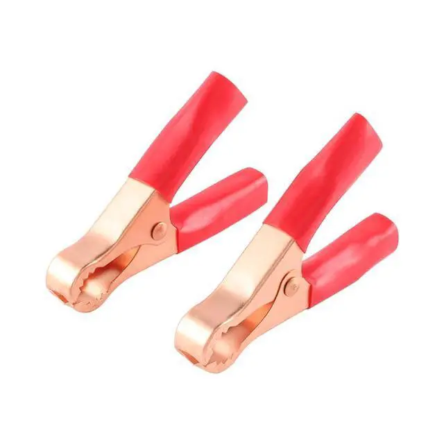 Alt view image 4 of 5 - 10PCS 50A Plated Copper Alligator Clips Electrical, 22mm Red Metal Insulated Crocodile Gator Clips Battery Test Clamps for Car