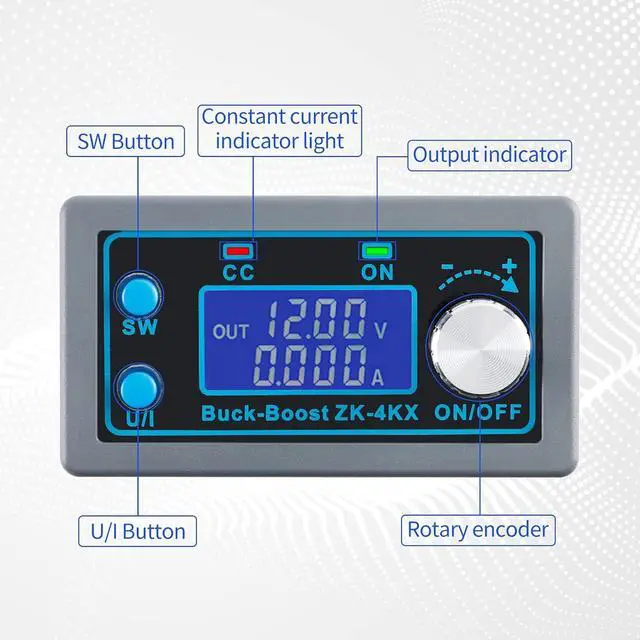 Alt view image 5 of 7 - ZK-4KX DC-DC Buck Boost Converter Regulator CNC Adjustable CC CV 0.5-30V Voltage Converter DIY Solar Battery Charging Power Supply Module LCD Display with Shell