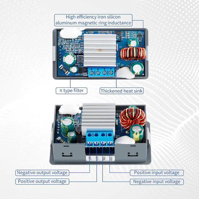 Alt view image 7 of 7 - ZK-4KX DC-DC Buck Boost Converter Regulator CNC Adjustable CC CV 0.5-30V Voltage Converter DIY Solar Battery Charging Power Supply Module LCD Display with Shell