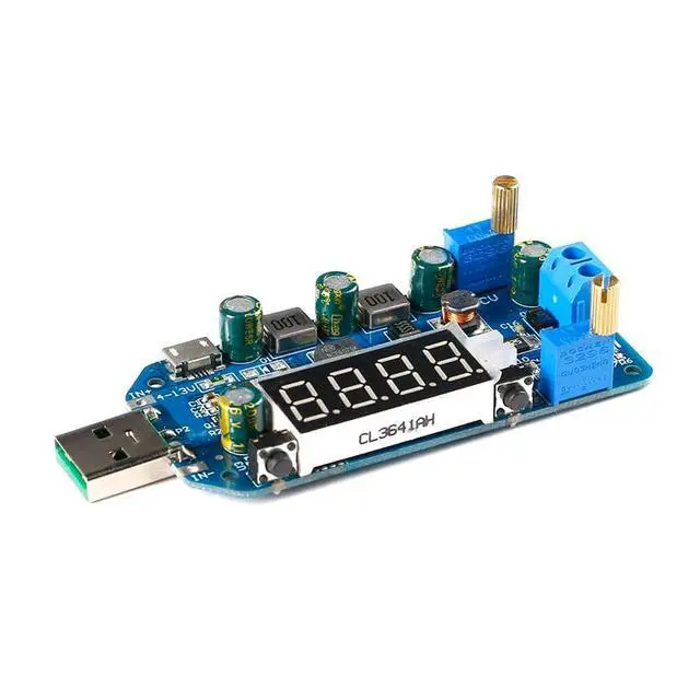 Alt view image 2 of 4 - DC-DC Buck Boost 15W Voltage Converter Adjustable USB Power Supply Module 5V to 3.3V 9V 12V 24V 30V CV CC Step Up Module DP2 LCD Display Step Down Voltage Regulator Transformer with Shell