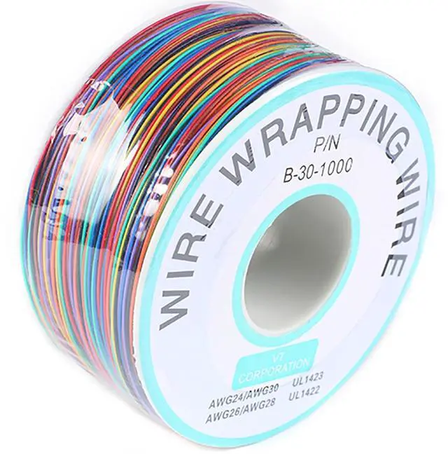 Main image of 8-Color Electronic Wire - 30 AWG Single Core, 250M Tinned Copper Solid Cable for Circuit Boards & PCB
