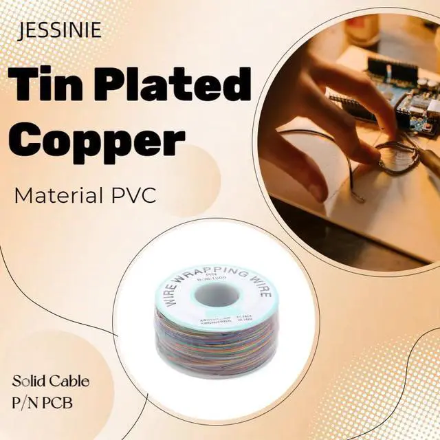 Alt view image 4 of 5 - 8-Color Electronic Wire - 30 AWG Single Core, 250M Tinned Copper Solid Cable for Circuit Boards & PCB