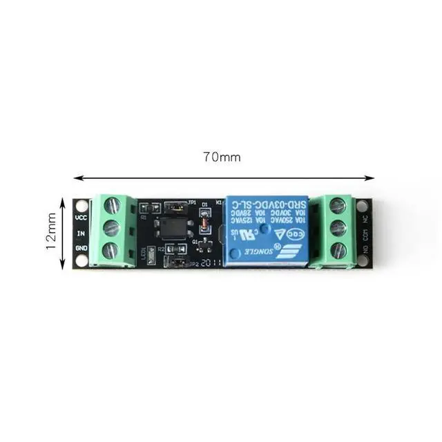 Alt view image 6 of 6 - 5Pcs 1 Channel DC 3V/3.3V Power Relay Module 3V Relay Switch Module with Optocoupler Relay Module Isolated Drive Control Board 10A 250VAC 10A 30VDC Control Development Board