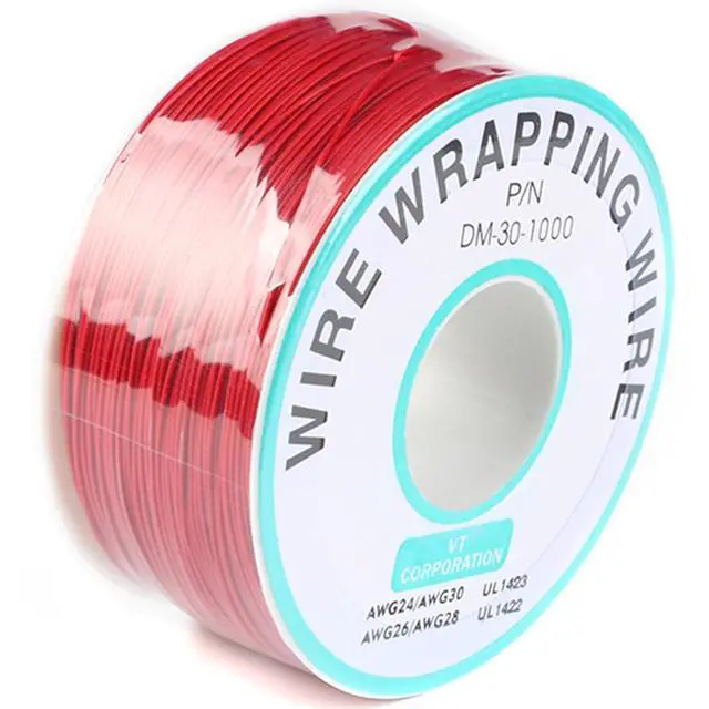 Main image of Red Electronic Wire - DM-30-1000, 30 AWG Single Core, Tinned Copper Solid Cable, 250M, P/N PCB