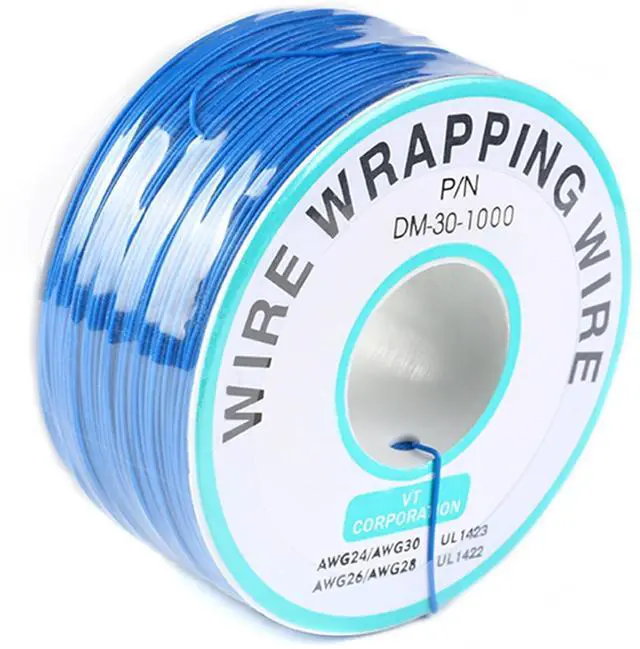 Main image of Blue Electronic Wire DM-30-1000 - 30 AWG Single Core Wire for Circuit Boards - 250M Tinned Copper Solid Cable