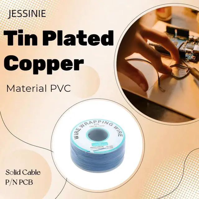 Alt view image 4 of 5 - Blue Electronic Wire DM-30-1000 - 30 AWG Single Core Wire for Circuit Boards - 250M Tinned Copper Solid Cable