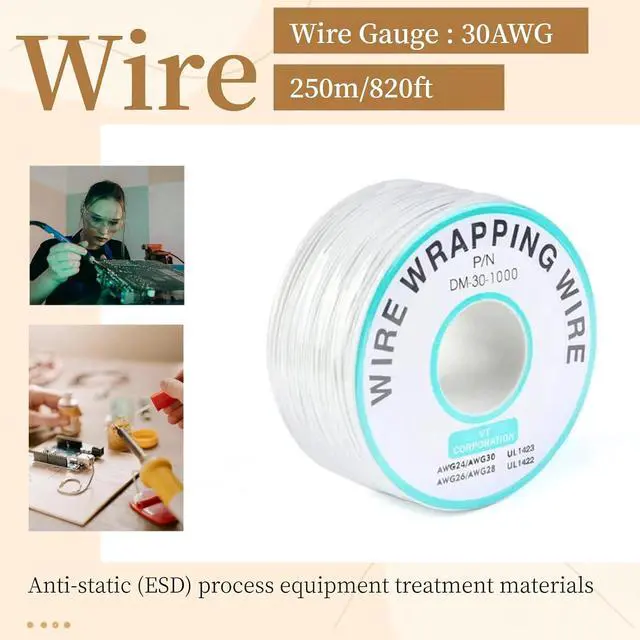 Alt view image 2 of 5 - Grey Electronic Wire DM-30-1000 - 30 AWG Single Core Tinned Copper Solid Cable, 250M, P/N PCB