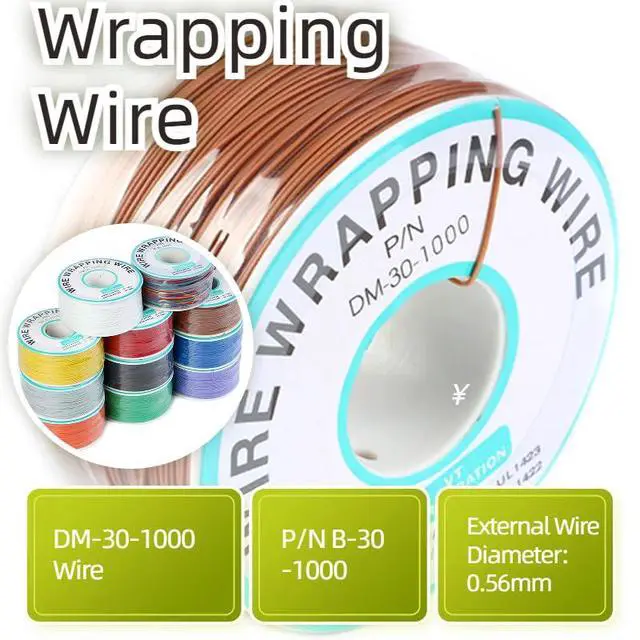 Alt view image 3 of 5 - Brown Electronic Wire DM-30-1000 - 30 AWG Single Core Tinned Copper Solid Cable, 250M, OK for Circuit Boards & PCBs