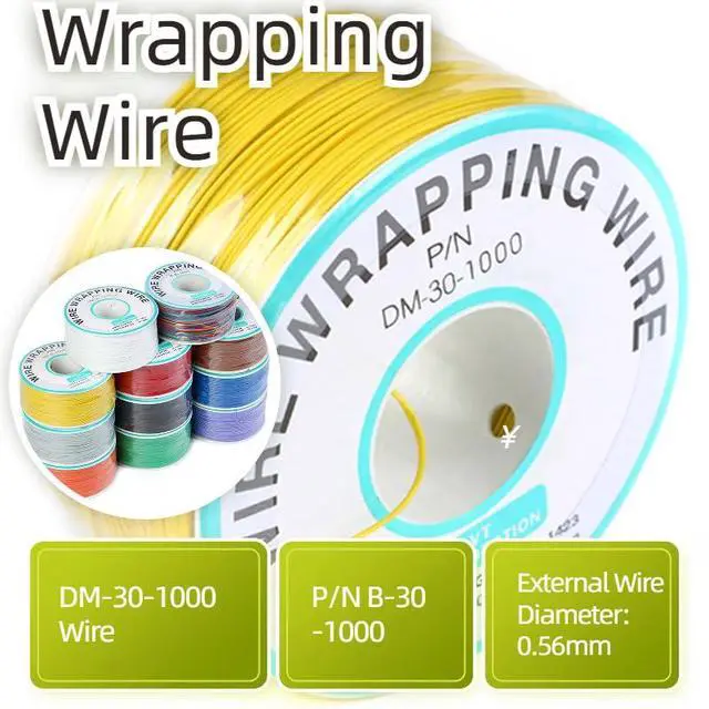 Alt view image 3 of 5 - Yellow Electronic Wire - DM-30-1000, 30 AWG Single Core, Circuit Board OK, 250M Tinned Copper Solid Cable