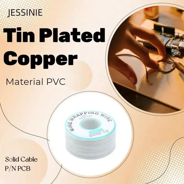 Alt view image 4 of 5 - White Electronic Wire DM-30-1000 - 30 AWG Single Core Tinned Copper Solid Cable, 250M, P/N PCB