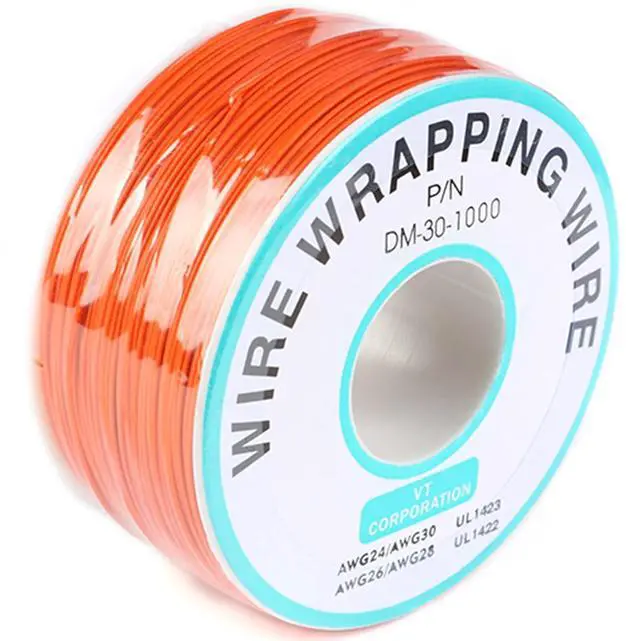 Main image of Orange Electronic Wire - 30 AWG Single Core, 250M Tinned Copper Solid Cable for Circuit Boards & PCBs