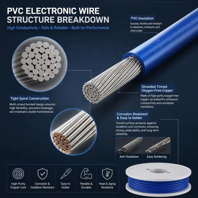 Alt view image 3 of 7 - 28AWG PVC Wire 20m/66ft Red, 1007 Tinned Copper Hookup Wire, 300V 80°C Electronic Cable for PCB Jumper, DIY, RC Projects