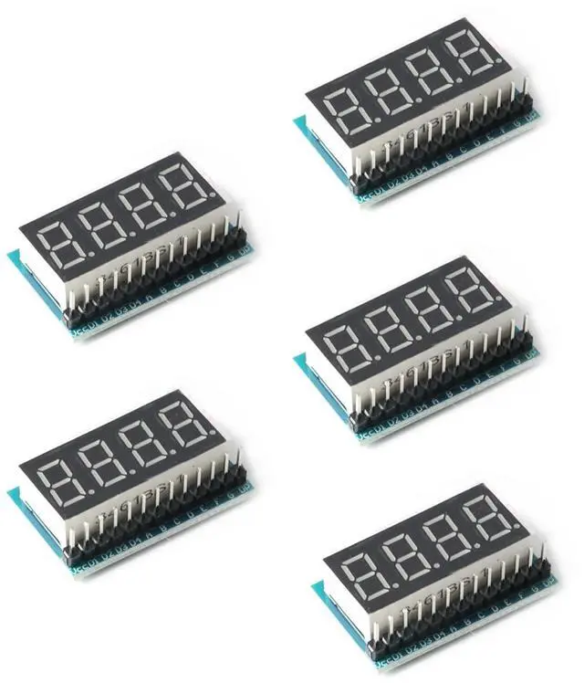 Main image of 5Pcs 4-Bit 74HC164 0.36 inch Red Highlight Digital Tube Display Module Common Positive 4 Segment Serial Interface 4 Bit Digital Display Module 74HC164 Driver