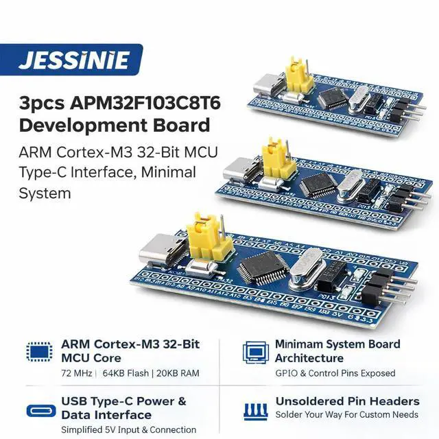 Alt view image 4 of 6 - 3pcs APM32F103C8T6 Development Board, ARM CortexM3 32Bit MCU, TypeC Interface, Minimal System