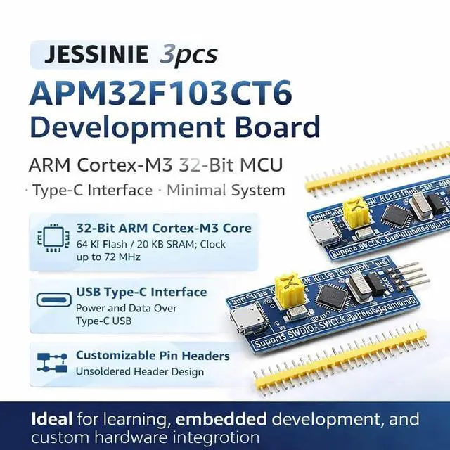 Alt view image 5 of 6 - 3pcs APM32F103C8T6 Development Board, ARM CortexM3 32Bit MCU, TypeC Interface, Minimal System