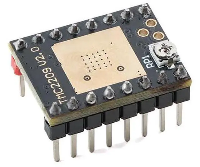 Main image of TMC2209 Stepper Motor Driver Module, 4.7528 V, 1.2 A RMS, 1/256 Microstepping, with Heatsink