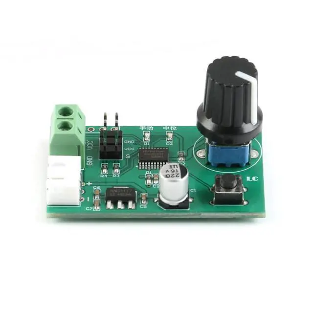 Alt view image 4 of 6 - 2Pcs PWM Two-Way Steering Gear Module PWM SG90 Signal Converters Steering Gear Commissioning Board 5-9V Serial Adapter Port Control