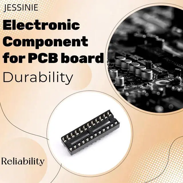 Alt view image 4 of 7 - 8Pcs IC Socket Narrow 24P DIP IC Chip Socket Adaptor 2.54mm Pitch Dual Row 24 Flat Pin Narrow