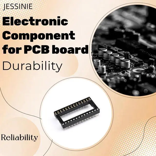 Alt view image 4 of 7 - 8Pcs IC Socket 28P DIP 28 Wide Body IC Chip Socket Adaptor 2.54mm Pitch Dual Row 28 Flat Pin