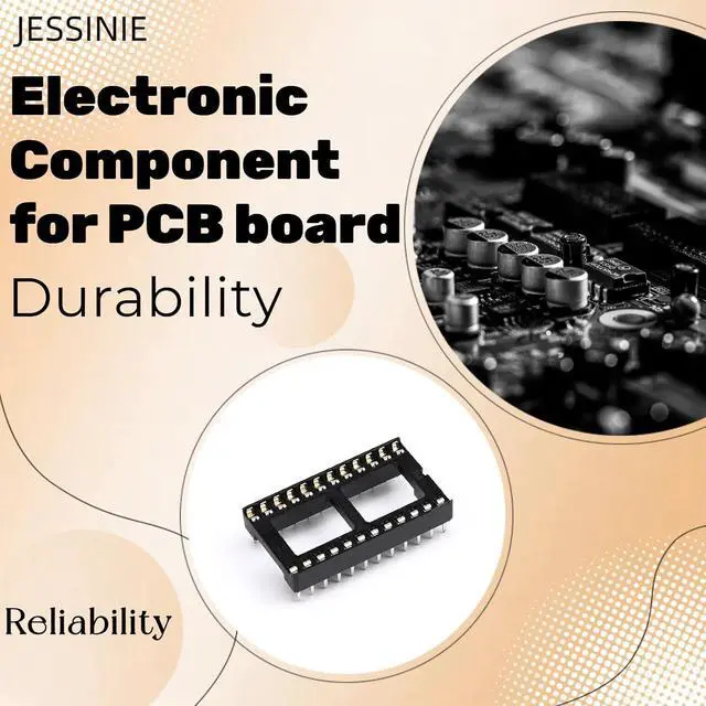 Alt view image 4 of 7 - 8Pcs IC Socket Wide 24P DIP IC Chip Socket Adaptor 2.54mm Pitch Dual Row 24 Flat Pin Wide