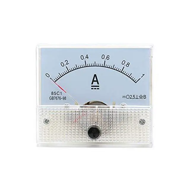 Alt view image 2 of 3 - 85C1 Pointer Ammeter DC 1A 85C1 Circuit Testing Charging Battery Ampere Tester Gauge Ammeter 64x60x56mm DC 0-1A Accuracy 2.5