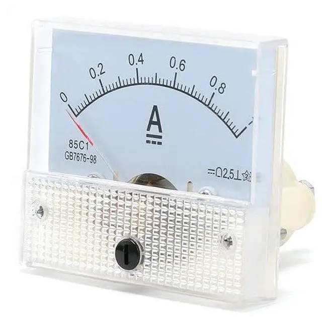 Main image of 85C1 Pointer Ammeter DC 1A 85C1 Circuit Testing Charging Battery Ampere Tester Gauge Ammeter 64x60x56mm DC 0-1A Accuracy 2.5