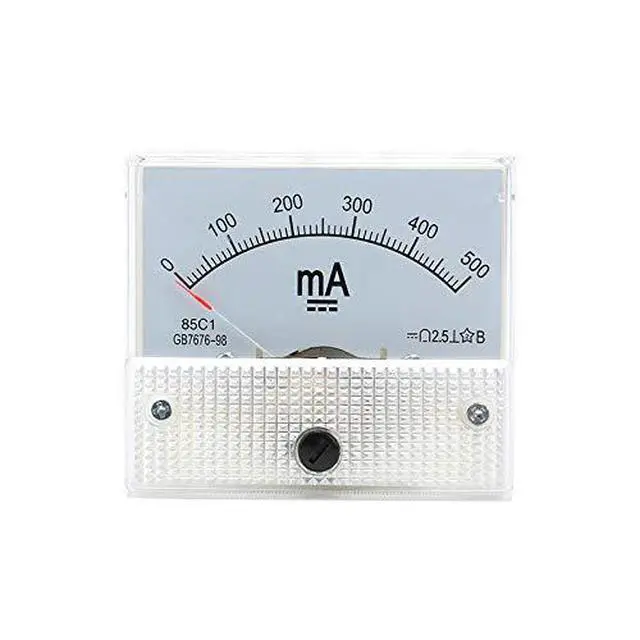 Alt view image 2 of 3 - 85C1 DC Pointer Ammeter Analog Meter 500MA Rectangle Panel Mounted Current Meter Ammeter Tester 0-500 mA DC 85C1 65 * 56MM 2.5 Accuracy