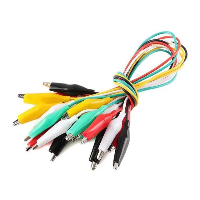 Alt view image 3 of 5 - Alligator Clip Test Leads - 50cm Multicolor Wire Jumpers with 4.5cm Electrical Clips, Assorted Red Yellow Green Black White,10-Pack for Electrical Testing Electronic Experiments
