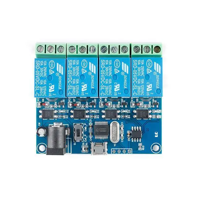 Alt view image 3 of 5 - LCUS-4 USB Relay Module 4 Channel with Overcurrent Protection for Home Automation, Serial Control, Intelligent USB Switch