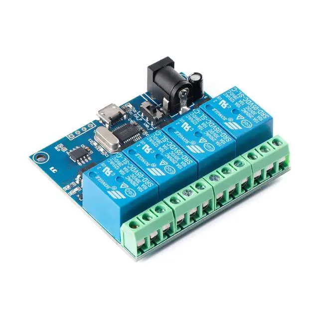 Alt view image 2 of 5 - LCUS-4 USB Relay Module 4 Channel with Overcurrent Protection for Home Automation, Serial Control, Intelligent USB Switch