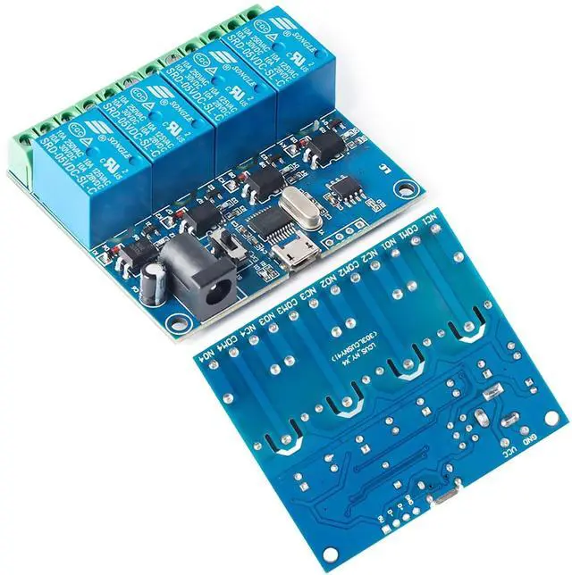 Main image of LCUS-4 USB Relay Module 4 Channel with Overcurrent Protection for Home Automation, Serial Control, Intelligent USB Switch