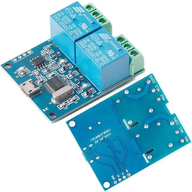 Main image of LCUS-2 USB Relay Module 2 Channel with Overcurrent Protection for Home Automation, Serial Control, Intelligent USB Switch