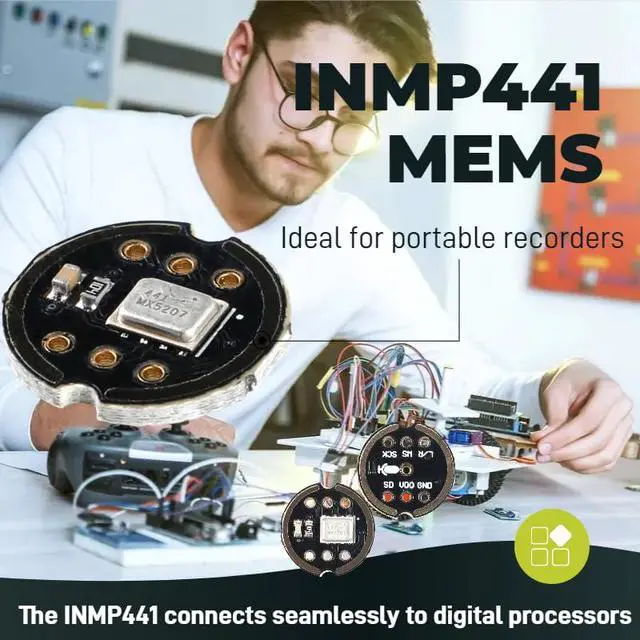 Alt view image 6 of 6 - INMP441 MEMS Omnidirectional Microphone Module - I2S Digital Interface, 24-Bit High Precision, Low Power Consumption, Compatible with ESP32 (3 PCS)