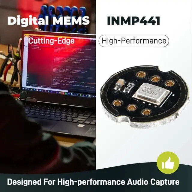 Alt view image 2 of 6 - INMP441 MEMS Omnidirectional Microphone Module - I2S Digital Interface, 24-Bit High Precision, Low Power Consumption, Compatible with ESP32 (3 PCS)