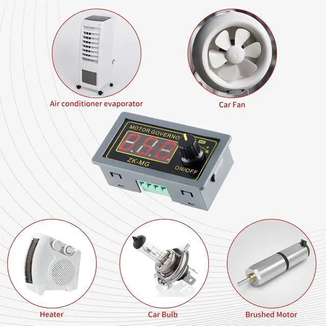 Alt view image 4 of 7 - ZK-MG PWM Motor Speed Controller LED Digital Display Adjustable Signal Generator Driver Module 5V 12V 24V DC Motor Governor High Precision Speed Regulator with Shell