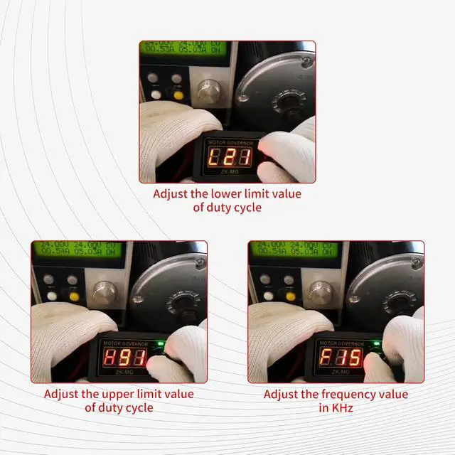 Alt view image 5 of 7 - ZK-MG PWM Motor Speed Controller LED Digital Display Adjustable Signal Generator Driver Module 5V 12V 24V DC Motor Governor High Precision Speed Regulator with Shell