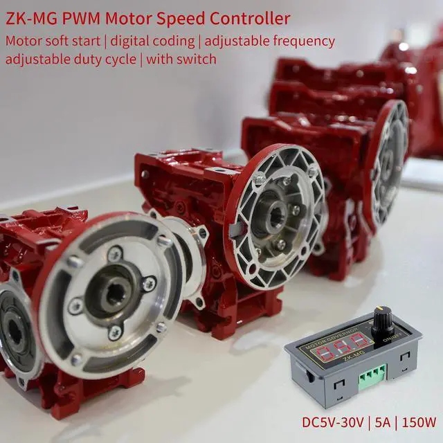Alt view image 6 of 7 - ZK-MG PWM Motor Speed Controller LED Digital Display Adjustable Signal Generator Driver Module 5V 12V 24V DC Motor Governor High Precision Speed Regulator with Shell