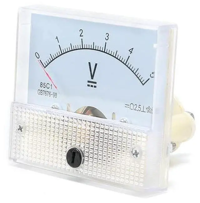 Main image of 85C1 5V DC Pointer Voltmeter Analog Volt Panel Meter Gauge Front Face 65 * 56MM Analog Small Meter 0-5V 85C1