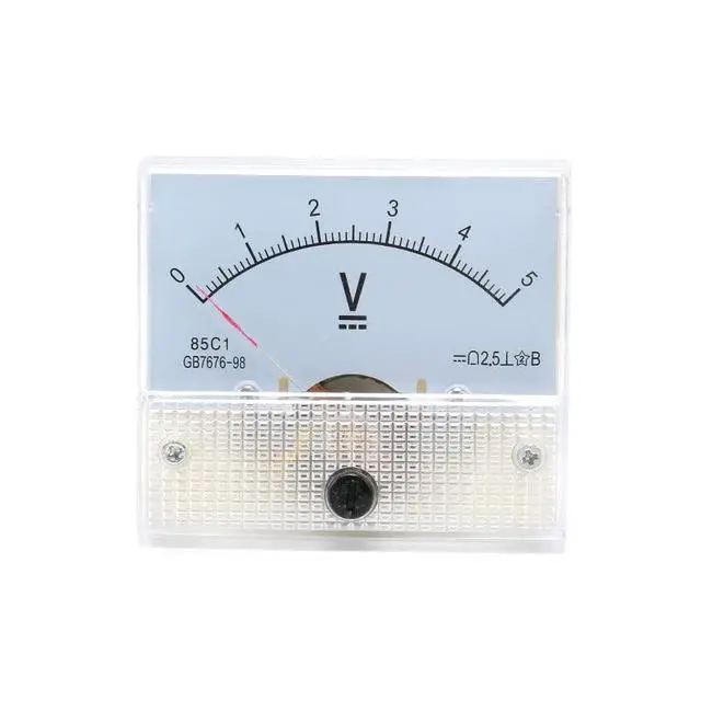 Alt view image 2 of 3 - 85C1 5V DC Pointer Voltmeter Analog Volt Panel Meter Gauge Front Face 65 * 56MM Analog Small Meter 0-5V 85C1