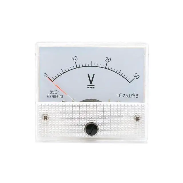 Alt view image 2 of 3 - 85C1 DC 30V Pointer Voltmeter Analog Volt Panel Meter Gauge Front Face 65 * 56MM Analog Small Meter 0-30V 85C1