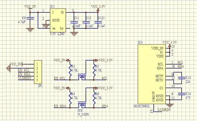 Alt view image 2 of 5 - GY-271 GY-271M Electronic DC3-5V IIC Three axis Magnetic Sensor Module Field Compass Magnetometer Compatible HMC5883L Module for Arduino