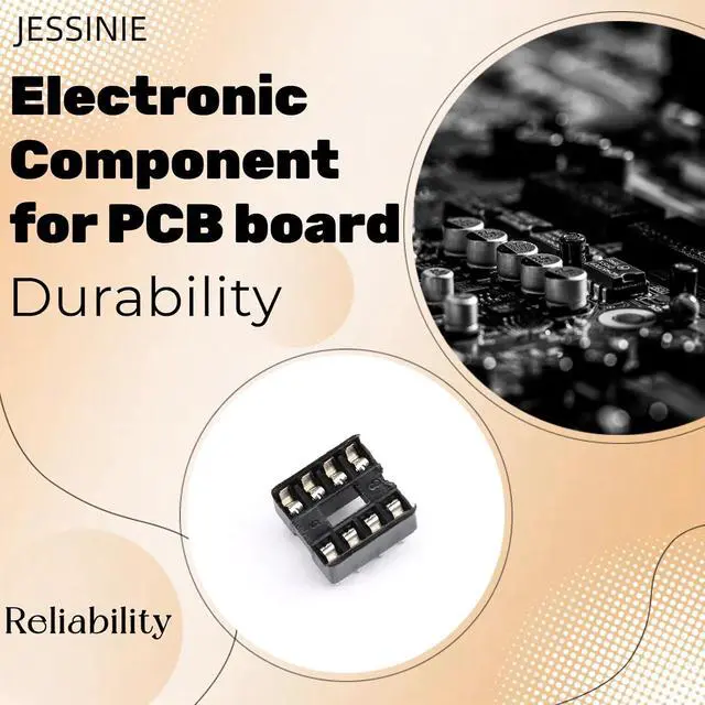Alt view image 4 of 7 - 20Pcs 8P IC Socket DIP Integrated Circuit IC Sockets Adaptor Solder Type 2.54mm Pitch Dual Row 8 Flat Pin