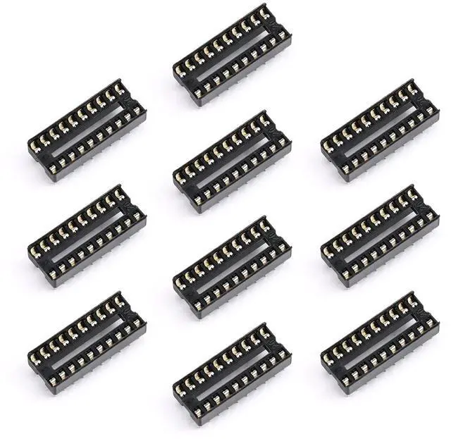 Main image of 10Pcs 20P IC Socket DIP Integrated Circuit IC Sockets Adaptor Solder Type 2.54mm Pitch Dual Row 20 Flat Pin