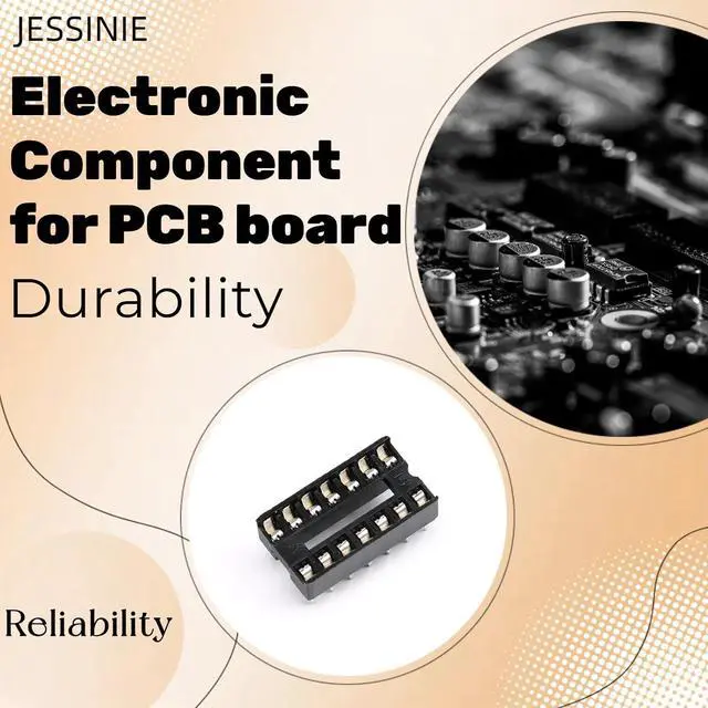 Alt view image 4 of 7 - 10Pcs 14P IC Socket DIP Integrated Circuit IC Sockets Adaptor Solder Type 2.54mm Pitch Dual Row 14 Flat Pin