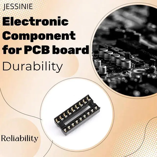 Alt view image 4 of 7 - 10Pcs 18P IC Socket DIP Integrated Circuit IC Sockets Adaptor Solder Type 2.54mm Pitch Dual Row 18 Flat Pin