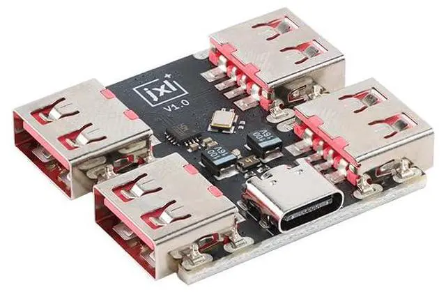Alt view image 4 of 5 - 3pcs XL334P4 Type-C USB2.0 Multi-Port Hub Module with 4-Port Docking Station Board