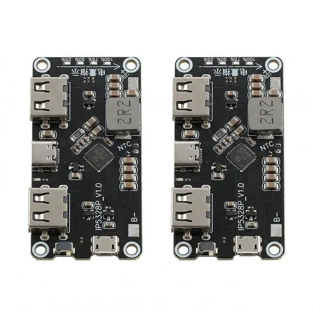 Main image of 2pcs IP5328P Bidirectional FastCharge Power Bank Module, 3.7 V to 5 V 9 V 12 V Boost Converter Board