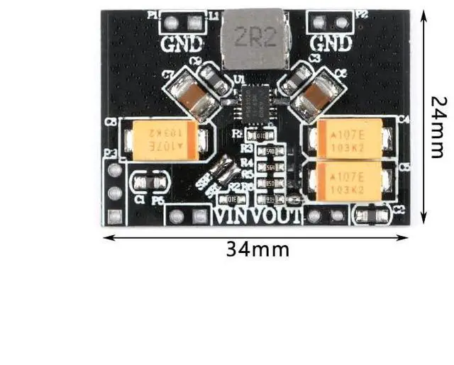 Alt view image 5 of 5 - TPS63020 Power Supply Module Automatic Buck-Boost Step Up Down 3.3V Lithium Battery Low Ripple